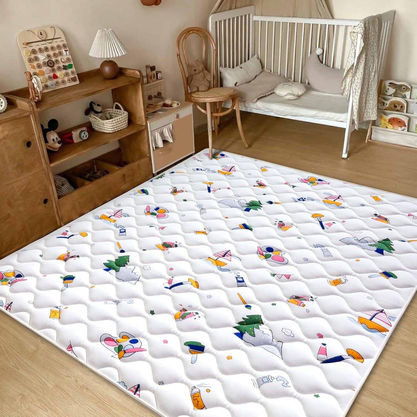 Vibe bear Baby Play Mat 79" X 63", Premium Thicker Foam One-Piece Crawling Mat, Extra Large Anti- Slip Crawling Mat Activity Playmats for Babies,Toddlers, Infants, Play & Tummy Time