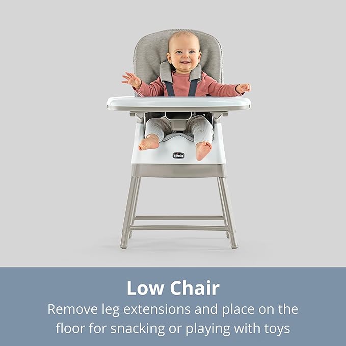 Chicco Stack® Hi-Lo 6-in-1 Multi-Use Convertible High Chair, Reclining High Chair for Babies and Toddlers Easy-Clean Baby Booster Toddler Seat Combo | Tide/Blue/Green