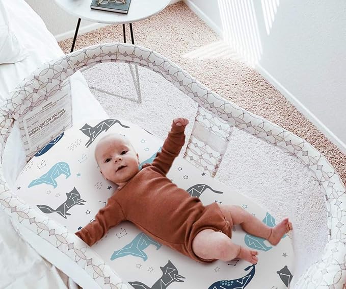 Stretch Fitted Bassinet Sheet Set BROLEX 2 Pack Cradle Sheets for Bassinet Pad/Mattress,Unisex Boys Girls,Ultra Soft,Space Planet