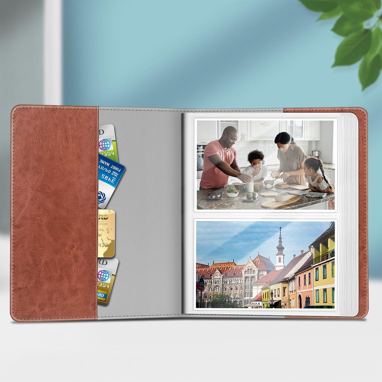 Fintie Photo Album for 4x6 Photos - 112 Pockets Vegan Leather Cover Memory Albums Book for Birthday Family Anniversary Vacation Pictures, Vintage Brown