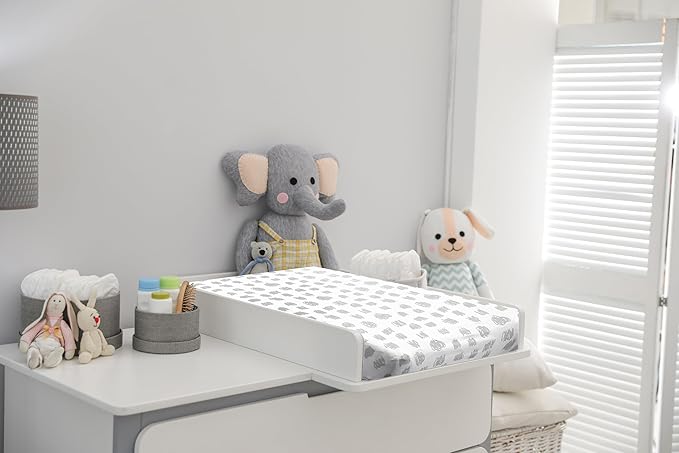 Bublo Baby Changing pad Cover - 5 Pack 100% Organic Jersey Cotton Changing Table Cover - Changing pad Covers - Changing pad Sheets - Changing Table pad Cover Sheets for 32” x 16” Baby Pads