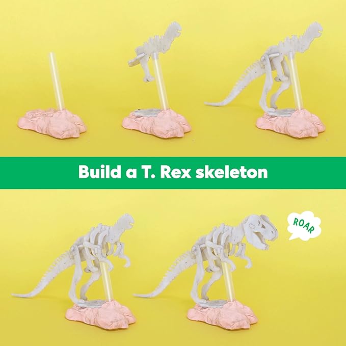 KiwiCo Dinosaur Fossil Dig Kit for Kids Age 6+ | Excavate & Build Skeleton, Make Fossil Impressions | STEM Paleontology Science Kit with Dinosaur Facts Poster