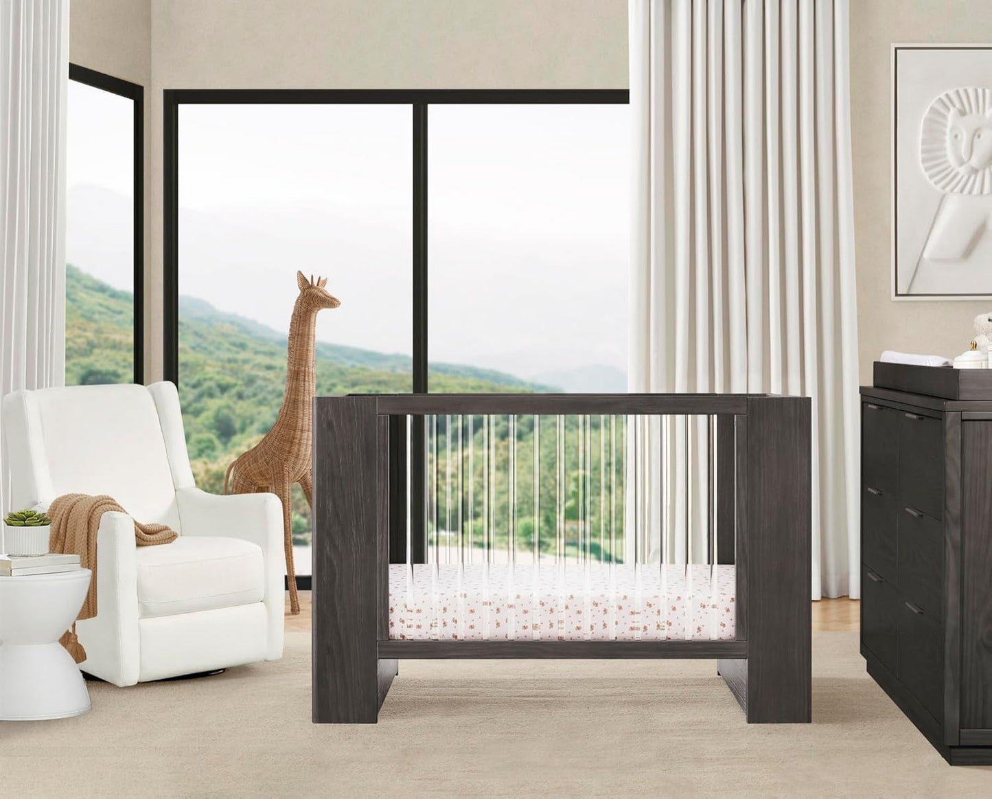 Delta Children Aerin 4-in-1 Convertible Crib - Greenguard Gold Certified, Rustic Grey