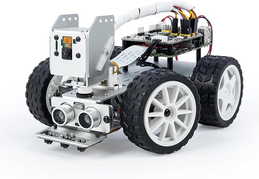 SunFounder Picar-X AI Video Robot Car Kit for Raspberry Pi 5/4/3B+/Zero 2w, LLMs ChatGPT-4o/Gemini/Grok, Voice&Video Recognition, Python, Scratch, Camera, Batterry (RPI NOT Included)