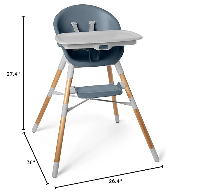 Skip Hop Baby High Chair 4 in 1 Convertible High Chair, EON, Slate Blue