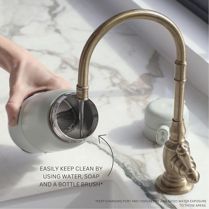 Portable Bottle Warmer, Digital Display Portable Milk Warmer for Breastmilk, Temperature Control, Automatic Lock, Rechargeable Water Warmer Travel Milk Warmer for Outdoor Parks