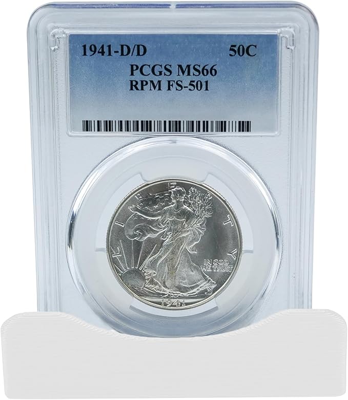 10-Pack Coin Display Stand, PCGS & NGC Slab Holders (White)