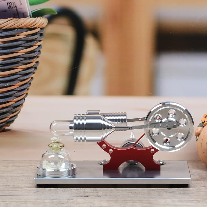 Sunnytech Hot Air Stirling Engine Motor Model Educational Toy Electricity Generator Colorful LED SC (SC004)