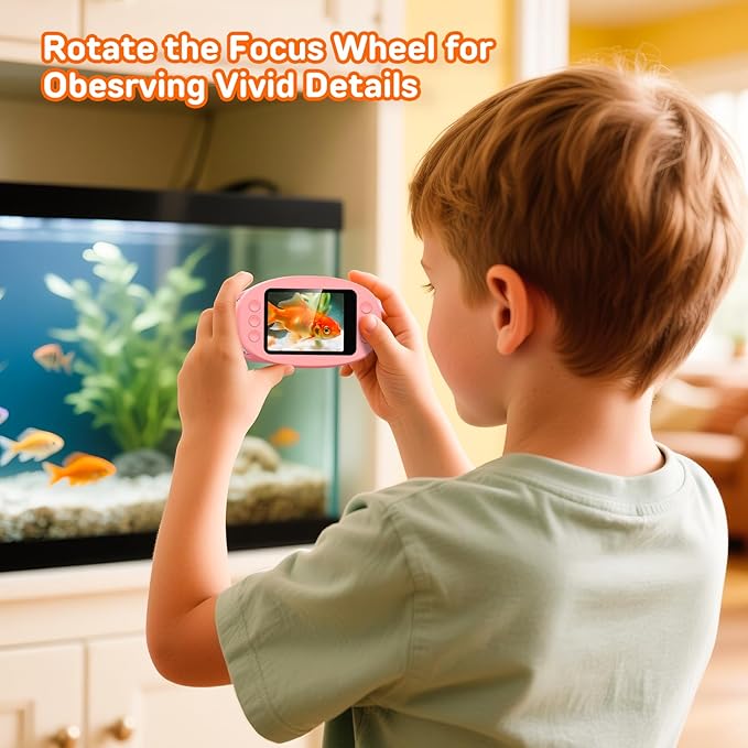 1000X Handheld Digital Microscope for Kids with 2.0" IPS Screen, Portable STEM Science Lab Toy, Rechargeable Pocket Microscope Educational Gift for Boys & Girls Age 4-6 8-12, Pink