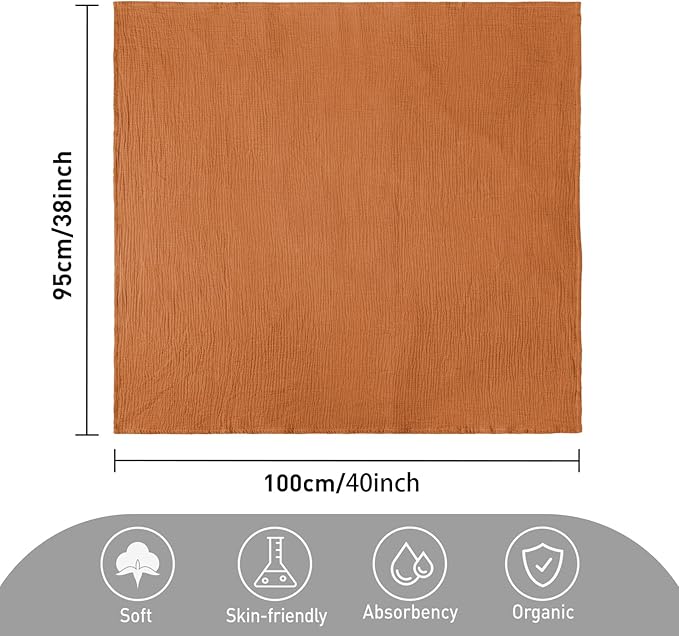 Muslin Swaddle Blankets for Newborn, 3 Pack Breathable Soft Receiving Blanket, Large 38 x 40 inches Swaddle Wrap Burping Clothes, Essentials Infant Shower Items, Toddler Gift (Elegant Colors)