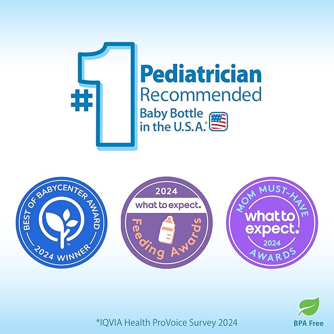 Dr. Brown's Natural Flow Anti-Colic Options+ Narrow Baby Bottle, Pig & Frog, 8 oz/250 mL, with Level 1 Slow Flow Nipple, BPA Free, 0m+, 2-Pack