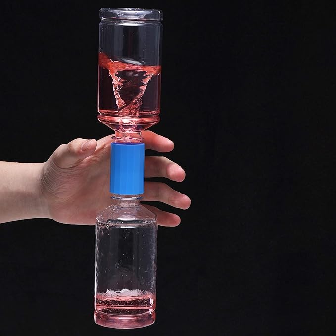 25 Pieces Tornadoes in A Bottle, Plastic Tornado Bottle Connector Cyclone Tube Vortex Connector for Scientific Experiment, 5 Colors