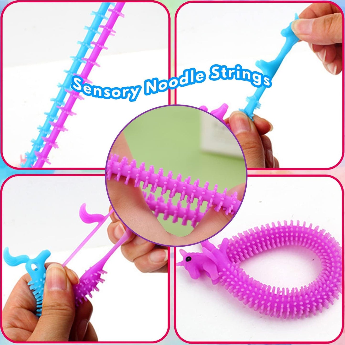 20 Pack Stretchy String Fidget Toys,Sensory Fidget Stretch Toys,Sensory Noodle Strings for Kids Adults Stress Relief,Party Favors