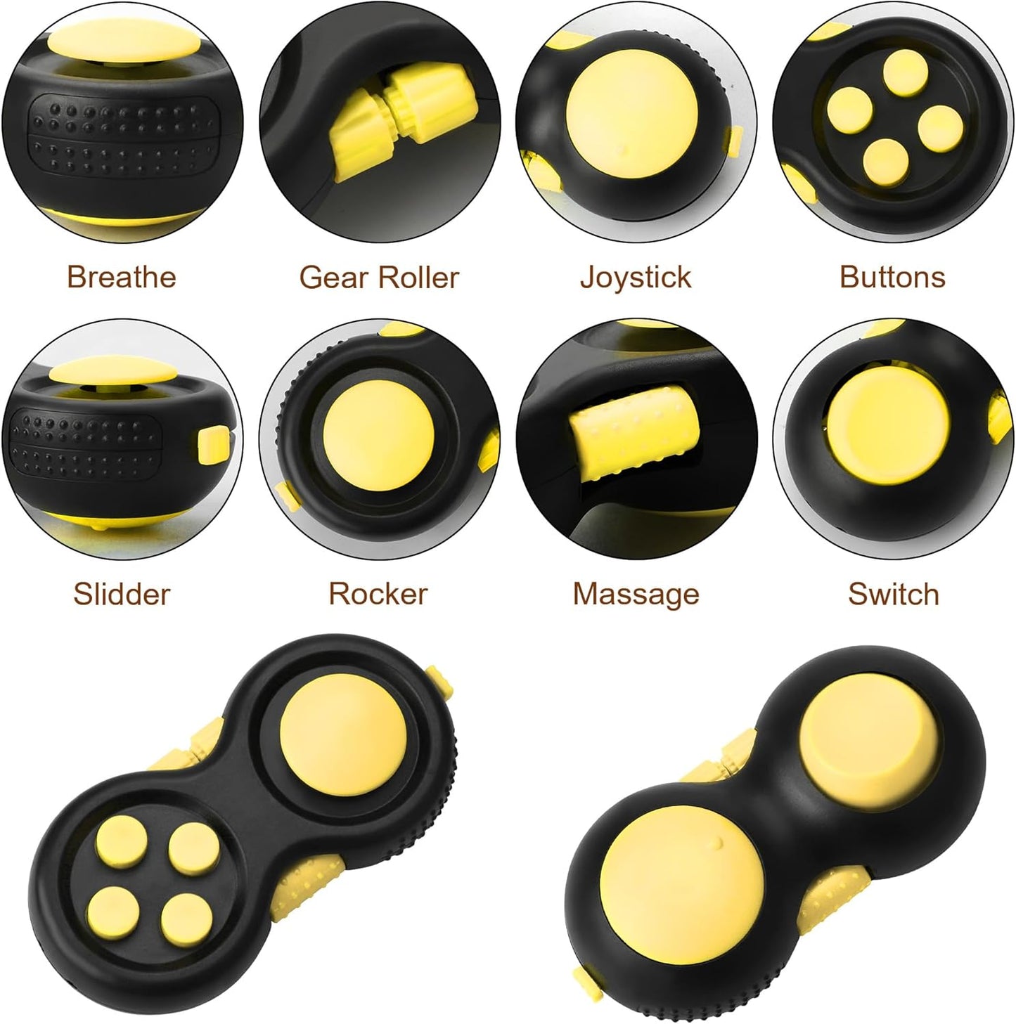 Fidget Toys for Kids 8-12, Easter Egg Fillers, Desk Fidgets for Adults, Prize Box Toys for Kids Classroom, Goodie Bag Stuffers (Yellow)