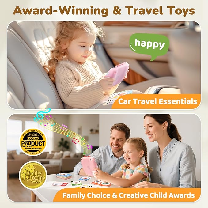 JoyCat Talking Flash Cards for Toddlers 3-5, 314 Words with Durable Thick Cards & Clear Audio, Easy to Slide in and Out, Speech Therapy Toys, Birthday Gifts for Boys Girls