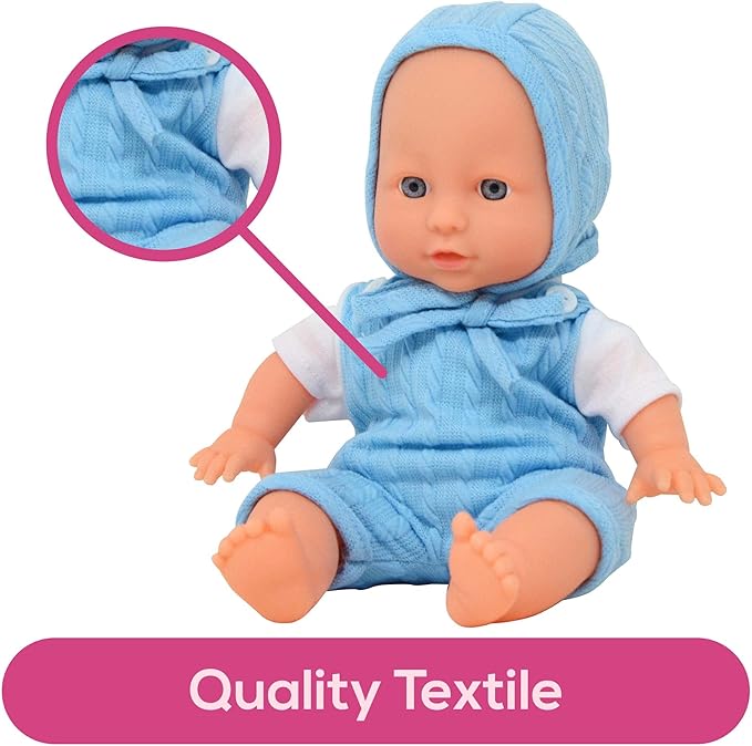 12 inch Realistic Baby Doll with Soft Body and Vinyl Head, Arms, and Legs, Beautiful Soft Baby Doll Dressed in a Matching Onesie and Hat – Packaged in a Gift Box– Ideal Size for Toddlers, Boys, Girls