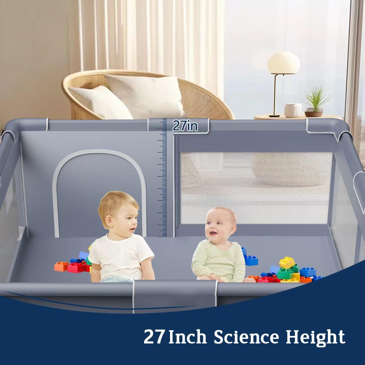 Baby Playpen 74x50 Inch, Playpen for Babies and Toddlers, Play Pen Pin Indoor Outdoor Baby Play Fence