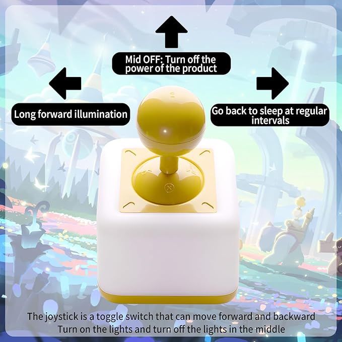 Night Light Lamp Rocker Night Light, 2-Speed Timer Bedside Night Lamp Rechargeable USB Lamp Side Table Light Night Rising Lamp LED Companion Light (Rocker Yellow)