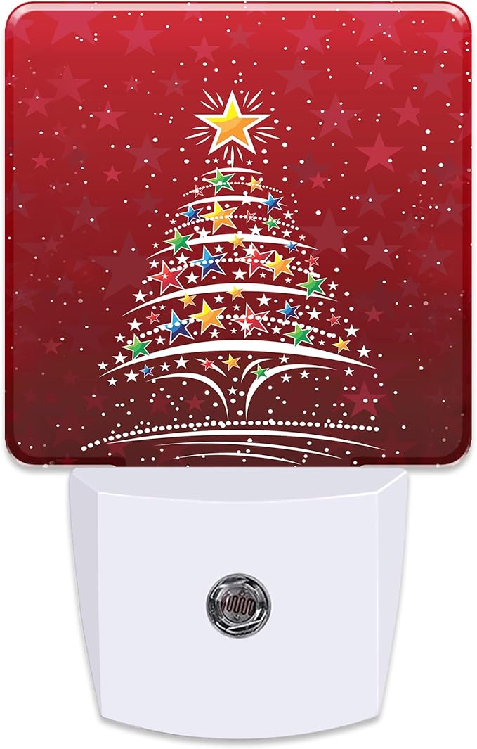 Christmas Tree Plug in Night Light with Auto Dusk to Dawn Sensor,Warm Night Lights for Boys Girls Bedroom Bathroom Hallway Kids Room Gifts