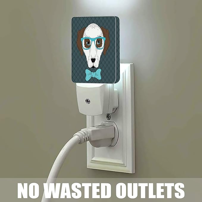 Dog,Hipster Portrait Dog Night Light, Dusk to Dawn Smart Sensor Nightlight for Bedroom Bathroom Kitchen Hallway Stairs Hallway, Plug-in, Energy Efficient Decor Desk Lamp Gifts