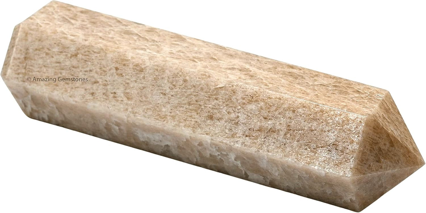 Amazing Gemstone Large Cream Moonstone Crystal Towers ~ Natural Healing Crystal Point Obelisk for Reiki Healing and Crystal Grid (5.5 to 6 INCH)