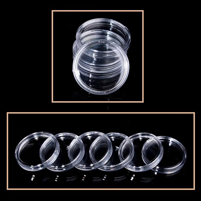 100 Pcs 30mm Coin Capsules Holder with Foam Gasket and Plastic Storage Organizer Box, 5 Sizes (17/20/25/27/30mm) Coins Collector Case Protector for Coin Collection Supplies
