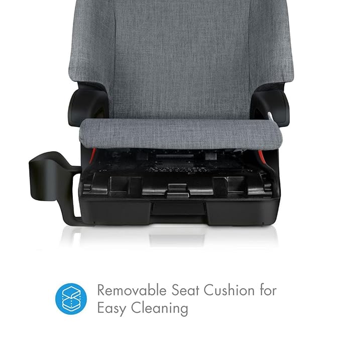 Clek Oobr High Back Booster Seat with Adjustable Headrest, Reclining Design, Latch System, and Retardant-Free Fabric (Latte Ziip)