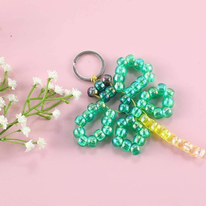 2600+pcs Pony Beads Kit Transparent AB Color Rainbow Plastic Bead Multicolor Pony Beads Bulk Elastic String, Hair Bead for Braids DIY Crafts Jewelry Making Kit for Bracelets Necklaces