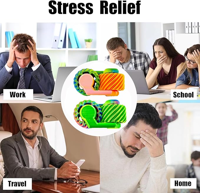 3D Printed Spiral Fidget Spinner Toys Gears,Fidget Toys for Kids Adults, Sensory Toy for Anxiety Stress Relief, Novelty Gifts for Friends,Valentine Christmas Classroom Gifts for Kids