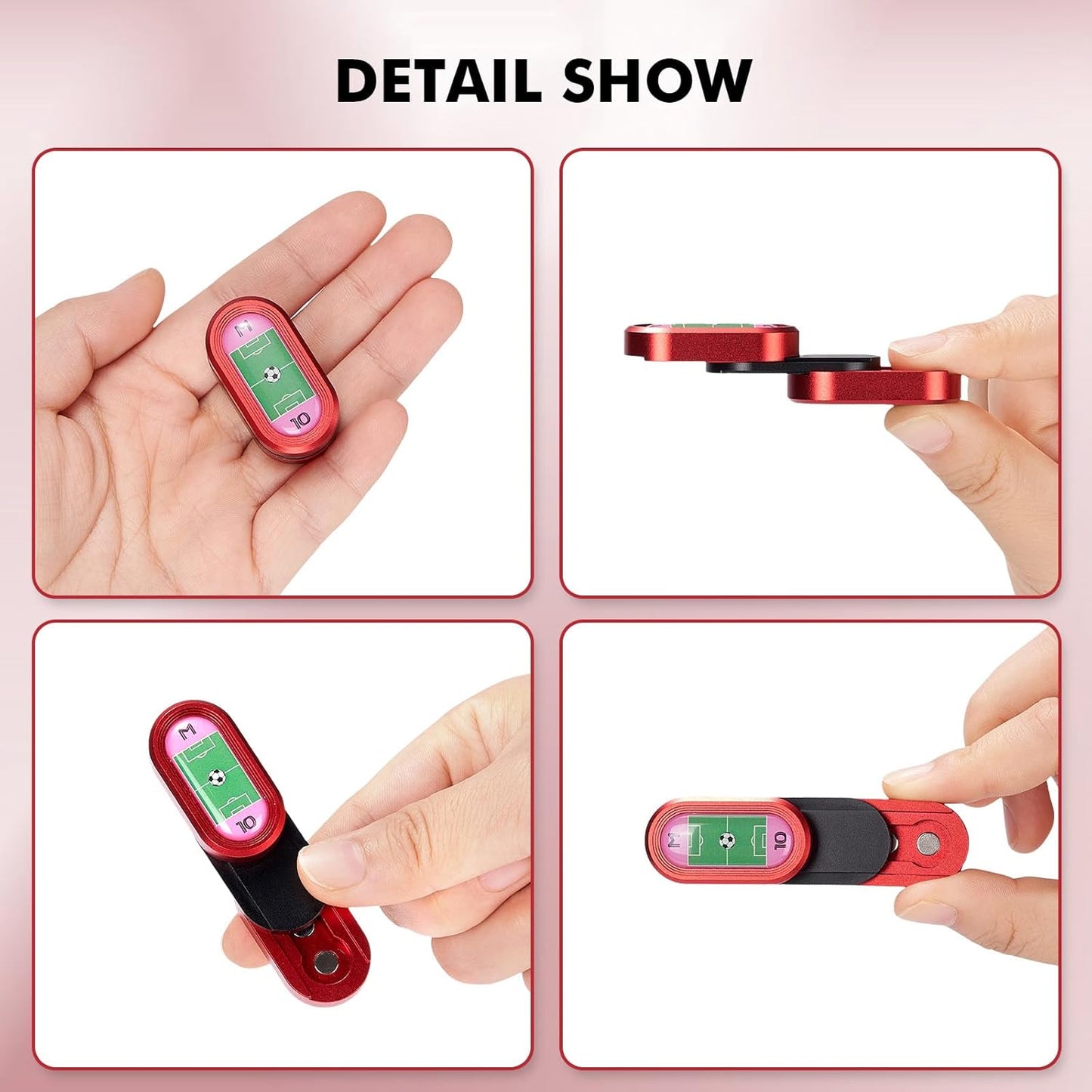 Metal Fidget Slider Toys：CP3 Magnetic Haptic Poker Push Card EDC Slider Fidget Toy for Adults, Office Magnetic Sliding Fidget Clicker Anxiety ADHD Autism as Gifts - Red