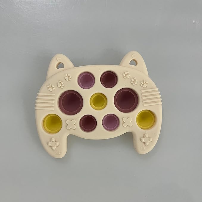 LiKee Fidget Popper Sensory Baby Toys for 10+ Months, Push and Popping Busy Board, Montessori Toys for 1+ Years Old, Airplane Car Travel Toy for Toddlers 1-3 Stress Relief (Cat)