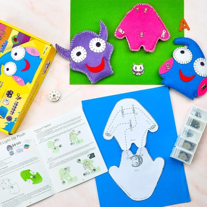 KOOKYE Lilypad Sewable Electronics Starter Kit Learning E-Textile Cuttable Electronics Kit