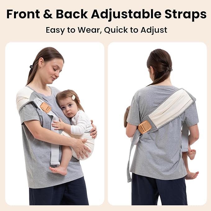 Baby Carrier Newborn to Toddler, Baby Sling Carrier, Toddler Carrier 25-60 lbs with Adjustable Straps, Soft Padded Edges, Lightweight and Travel-Friendly Newborn Baby Carrier