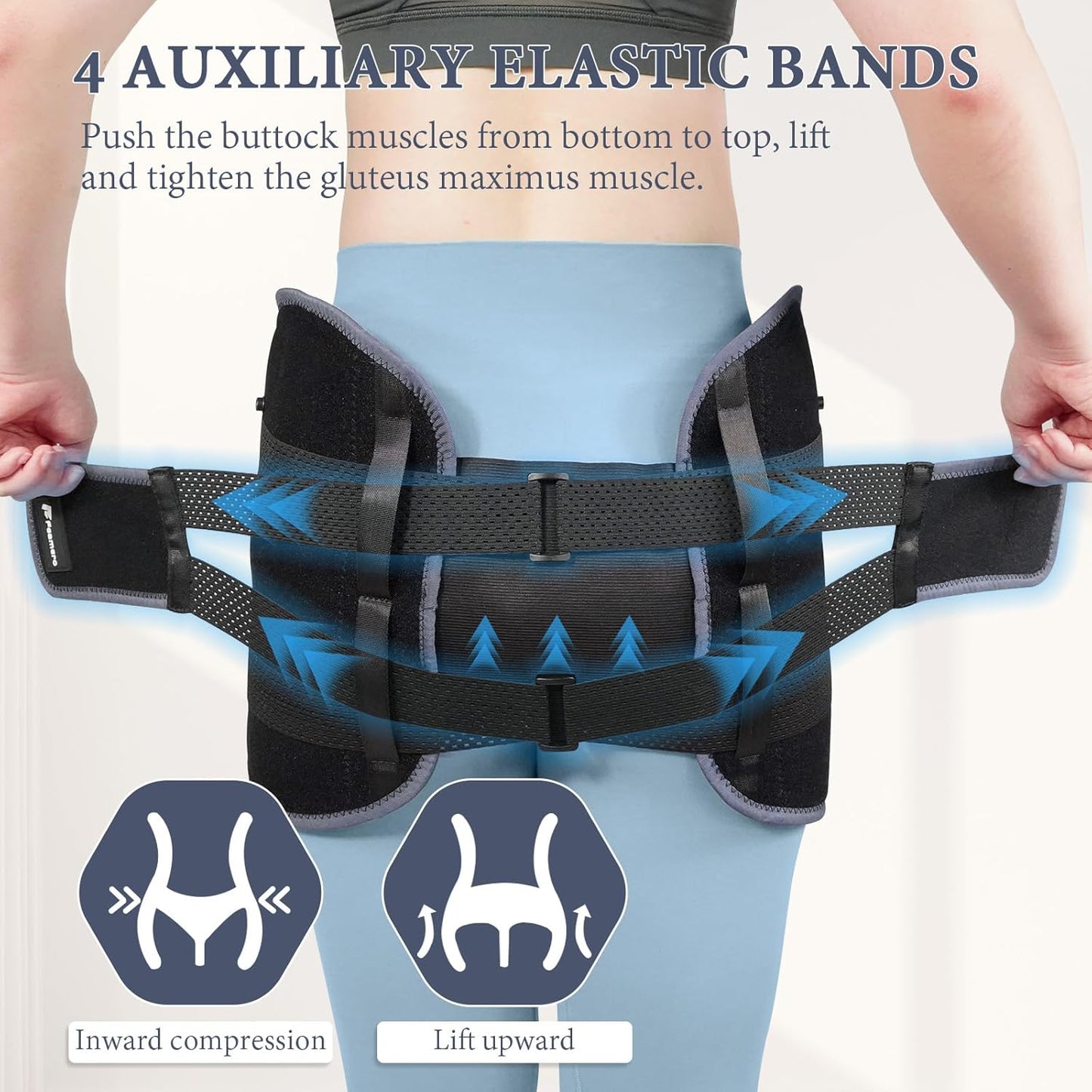 Inflatable Pelvic Support Belt for Women and Men, Adjustable Pressure SI Joint Brace for Postpartum Recovery, Pelvic Tilt Correction, Hip & Pubic Symphysis Pain Relief (L)
