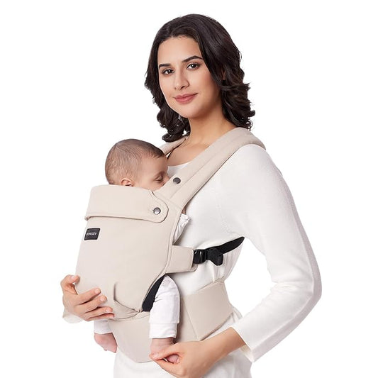Momcozy Baby Carrier - Ergonomic, Cozy and Lightweight Carrier for 3-24 Months, Effortless to Put On, Ideal for Hands-Free Parenting, Enhanced Lumbar Support, Purehug for Infant to Toddler, Khaki