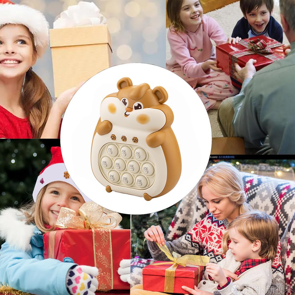 Puzzle Pop Light Up Game Fidget Travel Games /Upgrade Travel Sensory Fidget Toys Popular Handheld Games for Teenagers Anti Anxiety Autism Relief Birthday Party Gift (Brown Hamster)