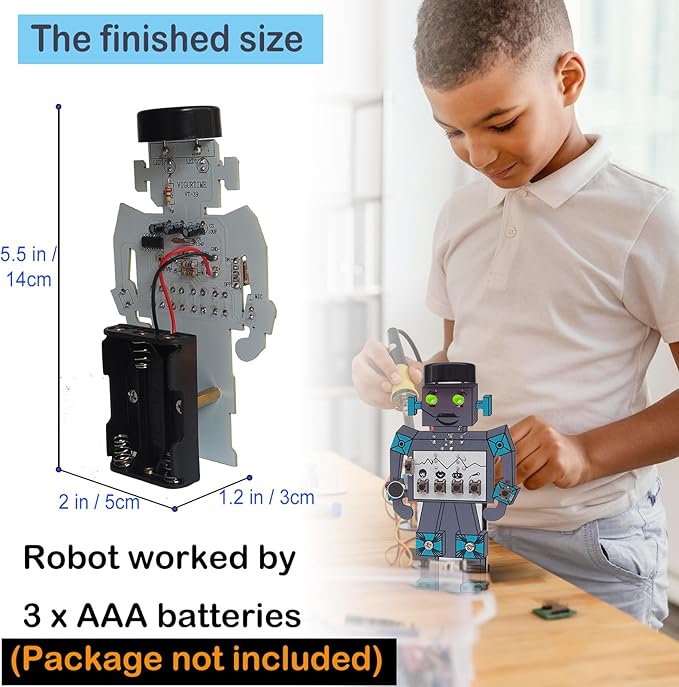 Soldering Robot Recording and Voice Changing DIY Kit Electronic Soldering Project Practice Kit Cool Sound Effects Fun STEM Kit for Family and Friends