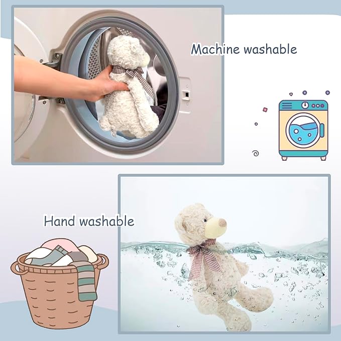 13" White Teddy Bear with Scarf Stuffed Animals for Boys and Girls,Soft and Adorable Stuffed Bear Plush Toys for Newborn Babies and Kids,Great Gifts on Birthday,Christmas,Machine Washable