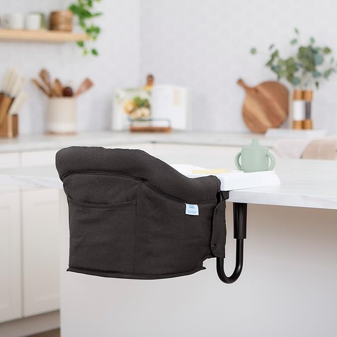Evolur Clamp-On Comfort Table Chair | Removable & Washable Seat Cover, Dishwasher-Safe Tray, Foldable Design with Carry Bag | Portable High Chair for Babies & Toddlers (6–36 Months)
