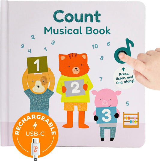Cali's Books Number Book for Toddlers 1-3 - Learn to Count 1 2 3 Musical Books for Kids, Interactive Talking Baby Sound Book, Educational Song Learning Toys, Singing and Counting Music Toy for Babies