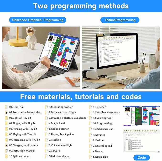 Yahboom Microbit V2 Start Robotic for Kids STEM Education Toy Car Kit DIY Programmable with Tutorial Super Cost-Effective (Robot with Micro:bit V2)