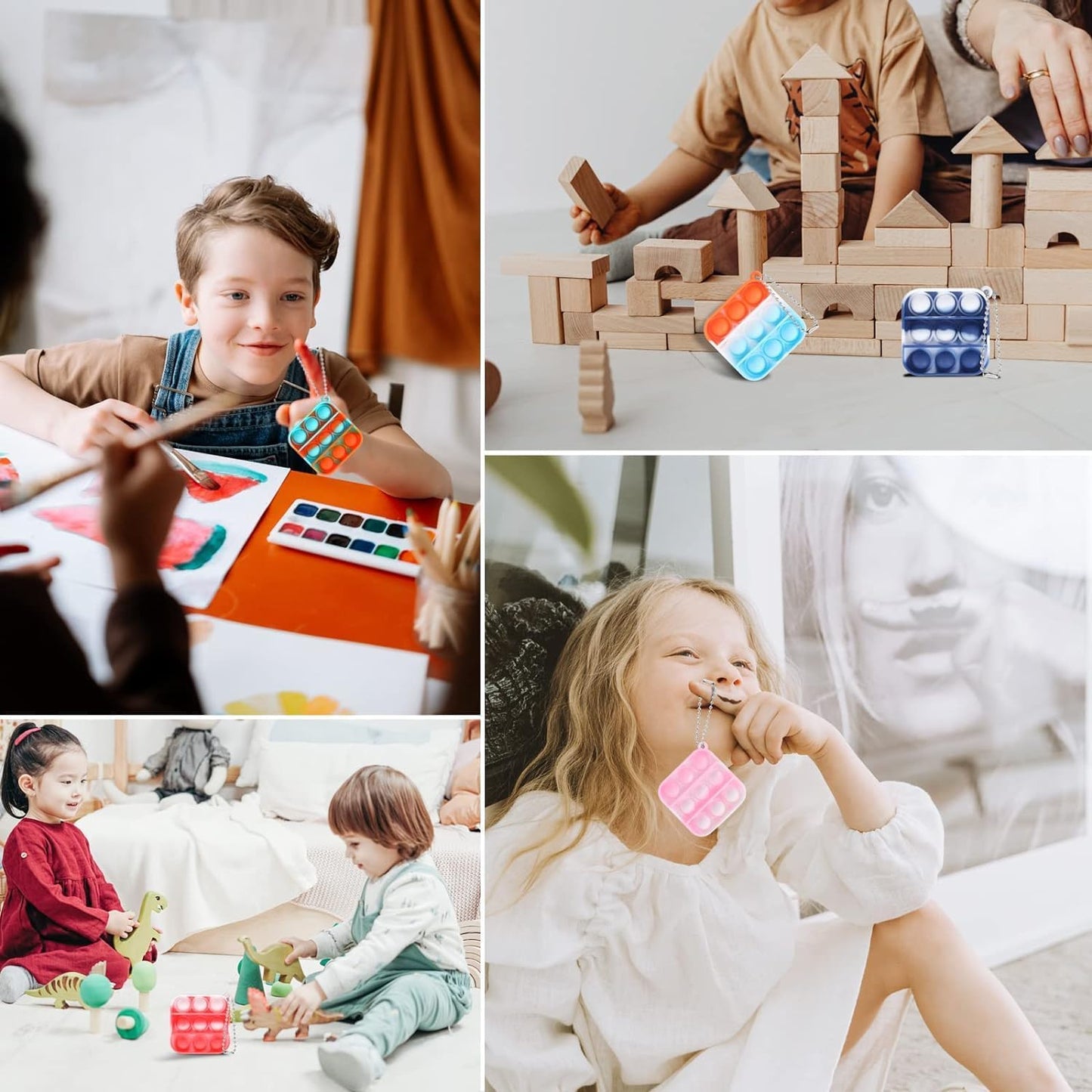 150 PCS Mini Pop Fidget Toys Pack Party Favors, Easter Silicone Squeeze Pop Bubble Fidget Bulk Sensory Toys, Pop Keychain Bubble Toy Party Bag Fillers for Kids, Wrap Pop Toy