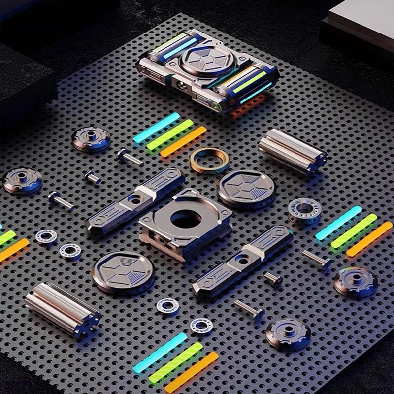 Tank Fidget Roller,Metal,Glow in The Dark Adult Handheld Fidget Spinner,EDC Fidget Toys,Ideal Gift for ADHD/ADD/Autism to Relieve Stress&Tension&Anxiety,Promote Focus&Clarity(Silver)