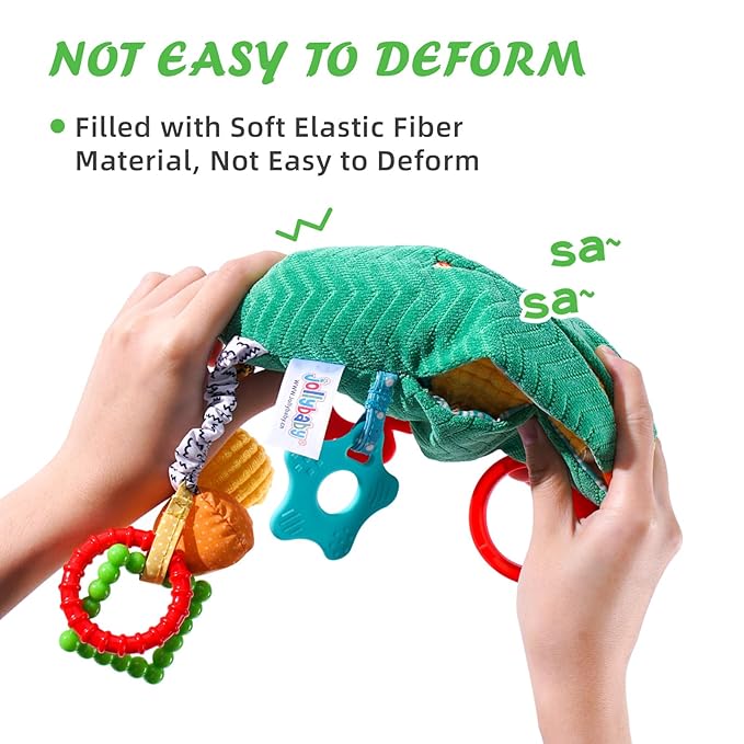 Jollybaby Baby Rattles Hanging Toys for Car Seat Crib Stroller Gym, Montessori Sensory Plush Vegetable Toys for Baby 0-3-6-12 Months with Ring Bell Crinkle and Teether, Newborn Baby Shower Gifts