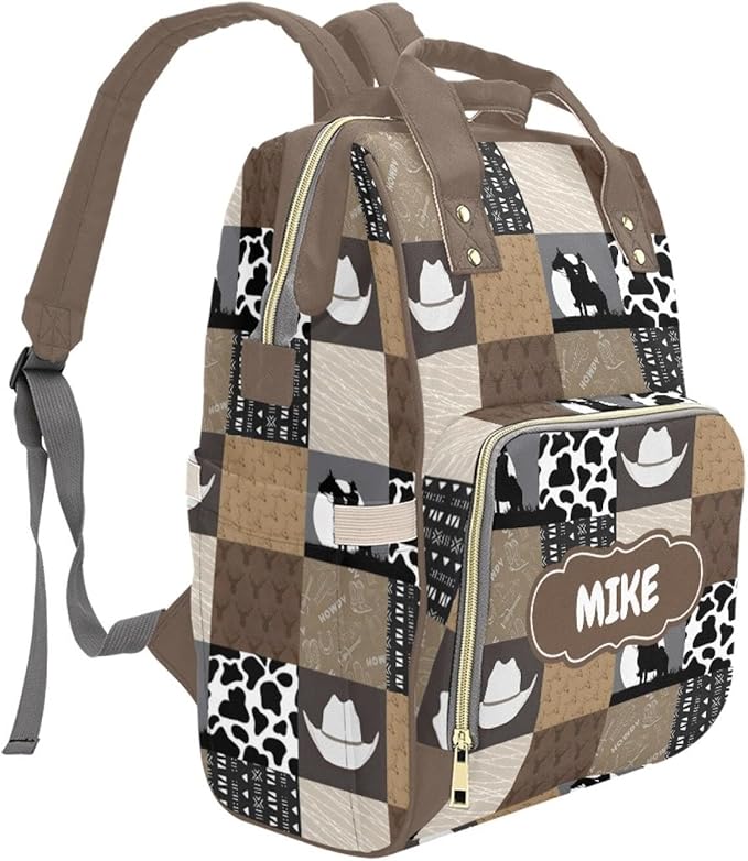 Cowboy Personalized Diaper Bag with Custom Name – Custom Baby Tote Backpack for Mom, Unique Gift for New Parents, Baby Shower Essentials