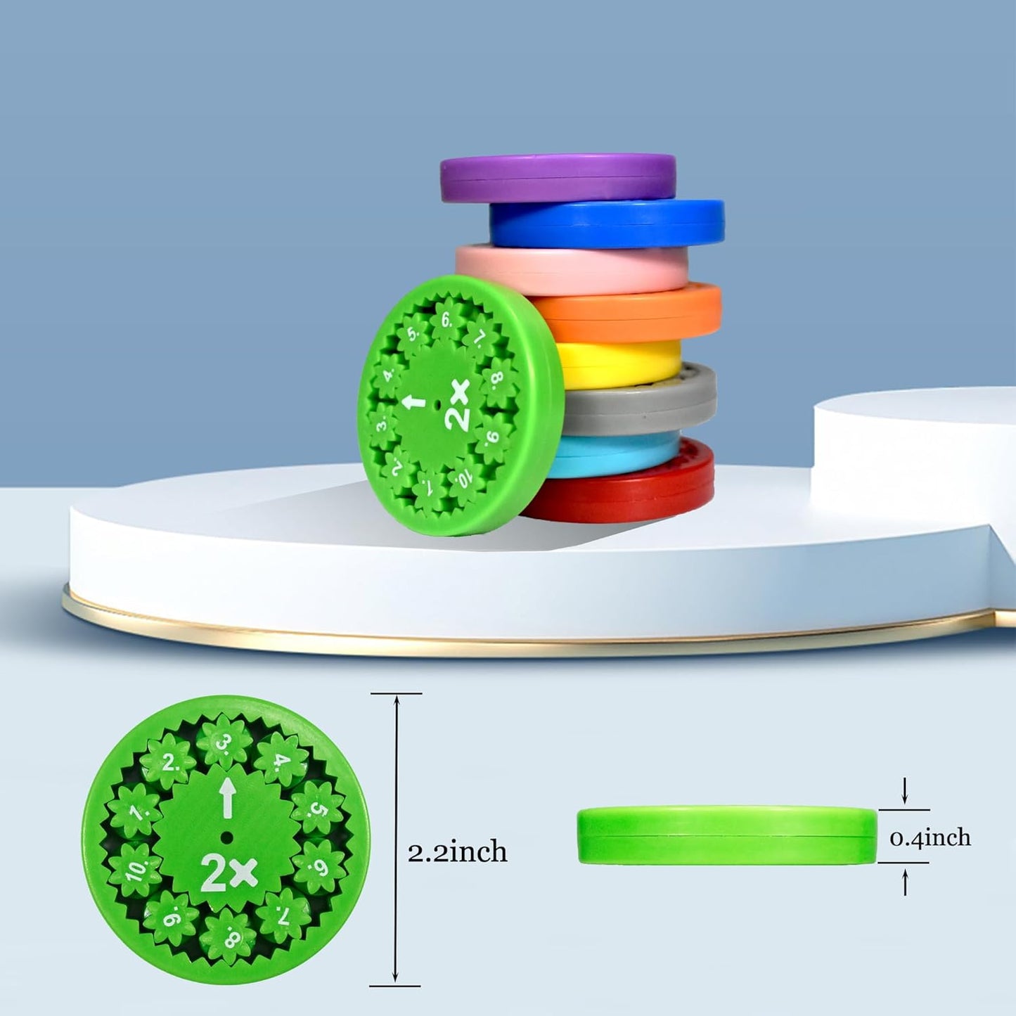 9 Pcs Math Fidget Spinner Math Facts Fidget Toys Fidget Spinners,Fun Early Education Math Fidget Spinners Gmaes,Fidget Spinner Learning Math Fidget Toy Game for Kids (Multiplication and Division)