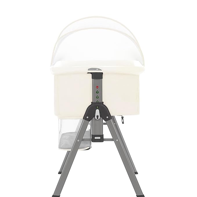 Dream On Me Lotus Bassinet and Bedside Sleeper in Ivory, Lightweight and Portable Baby Bassinet, Adjustable Height Position, Easy to Fold and Carry Travel Bassinet- Carry Bag Included