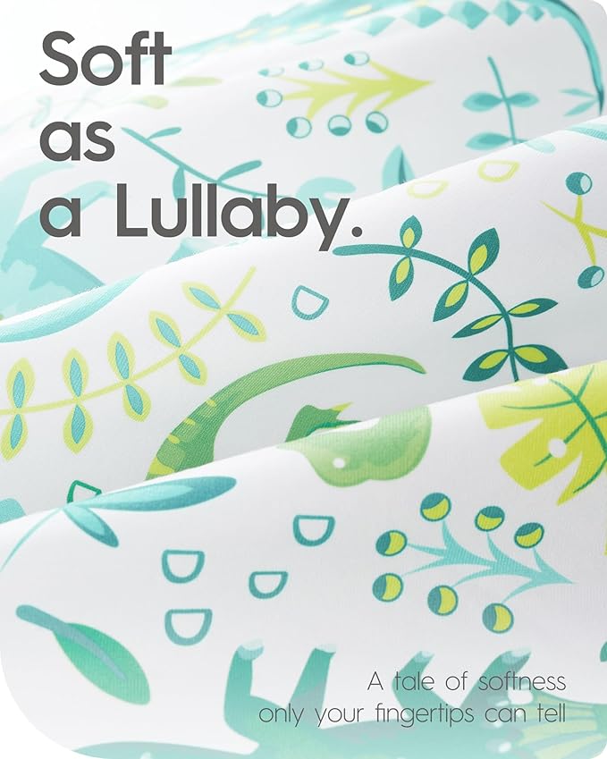 Dinosaur Pack N Play Sheets Fitted, Ultra Soft Mini Crib Sheets for Boy, Premium Jersey Knit Pack and Play Sheets, Stretchy Neutral Play Yard Sheets for Pack and Play Mattress, 2 Pack