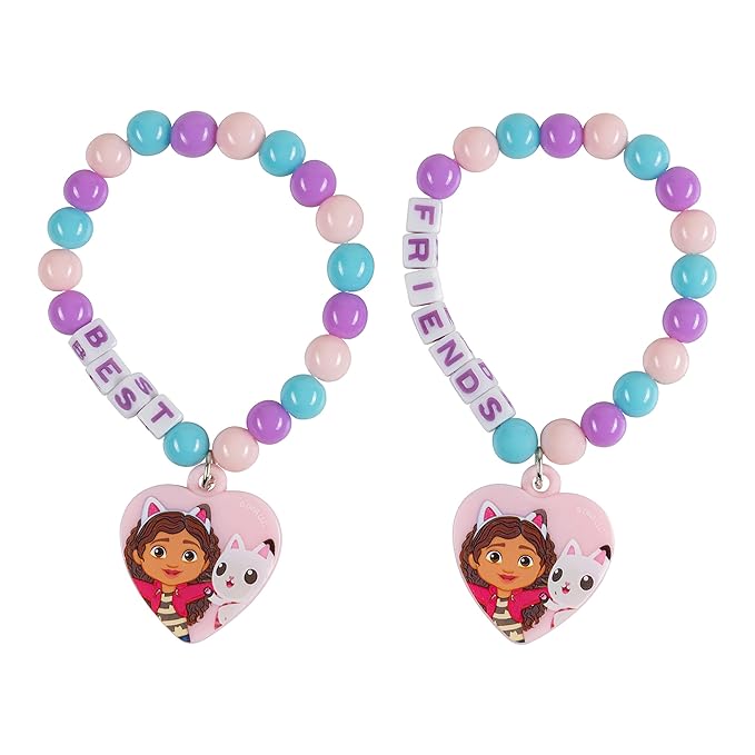 LUV HER Gabby's Dollhouse Girls BFF 6 Piece Toy Jewelry Box Set with 2 Rings, 2 Bead Bracelets and Snap Hair Clips Ages 3+