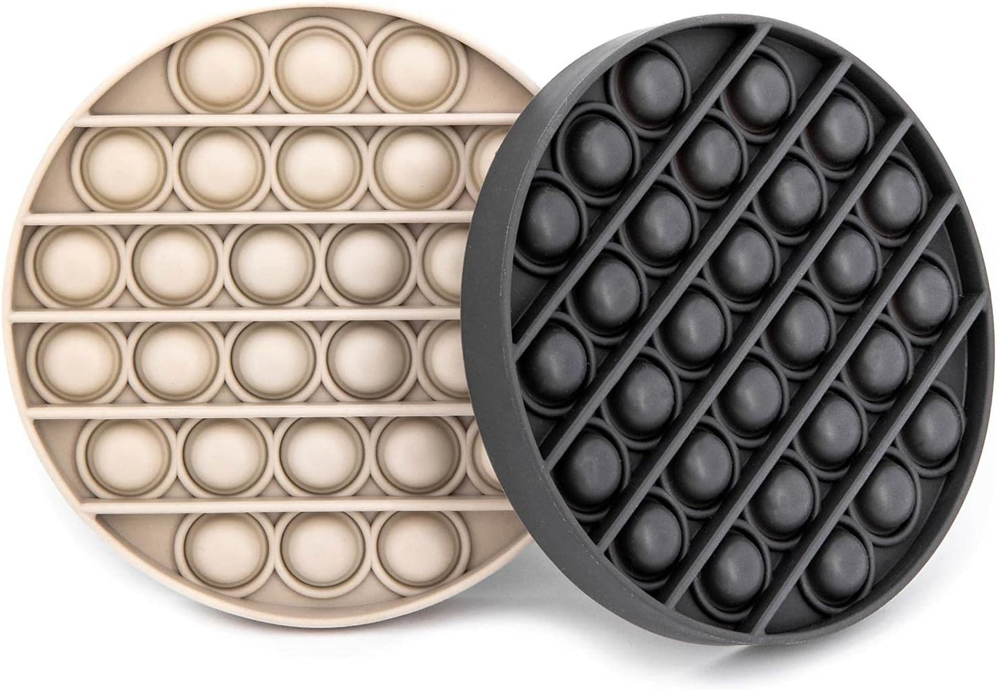 Pop It Fidget Toys 2-Pack, Sensory Toys for Adults & Kids, Stress & Anxiety Relief Toys, Stylish Scandinavian Design, Robust & Firm, Poppet Loud on Both Sides, Granite & Blizzard